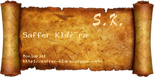 Saffer Klára névjegykártya