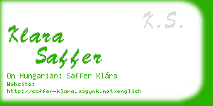 klara saffer business card