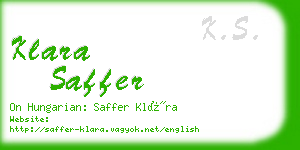 klara saffer business card